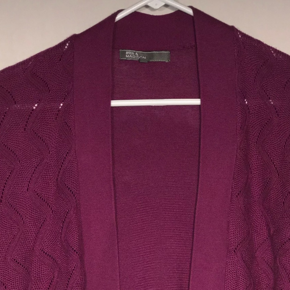 89th & Madison Fuschia Open Front sweater cardigan